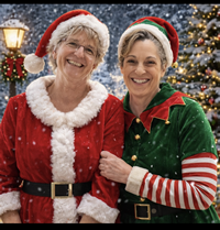 image of Susan & Laurie in holiday spirit